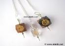 Mix Stone hexagon Engrave Cho Ko Reiki pendulum